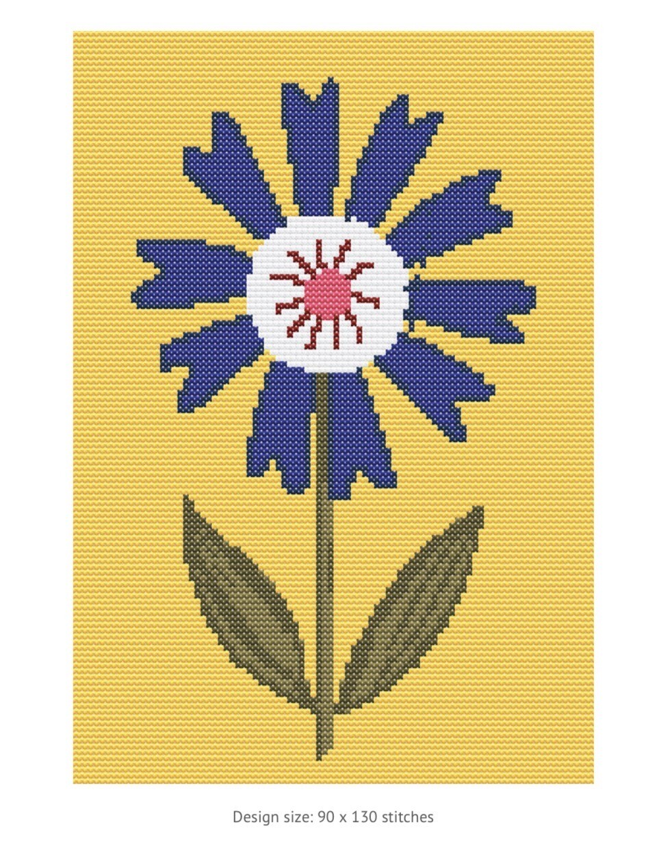 Cross stitch image of Blue Cornflower small pattern