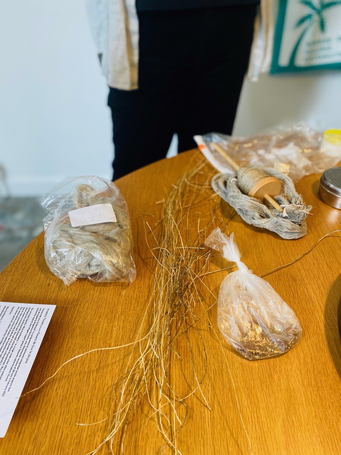 Flax and fibre demonstration at Stanley Picker Gallery