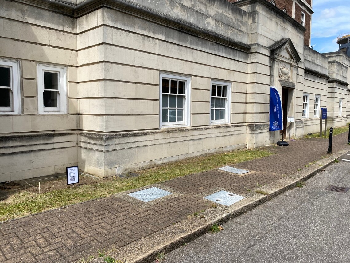 Flax patch outside the entrance to Kingston History Centre