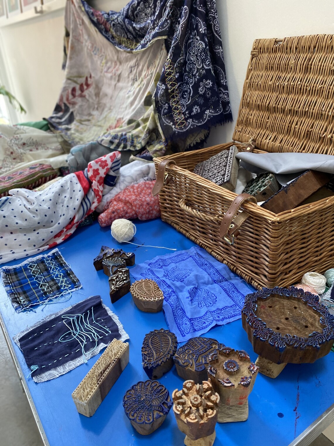 display of Kantha textiles