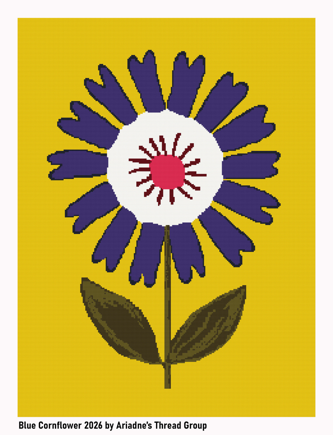 a poster with an image of a single cornflower